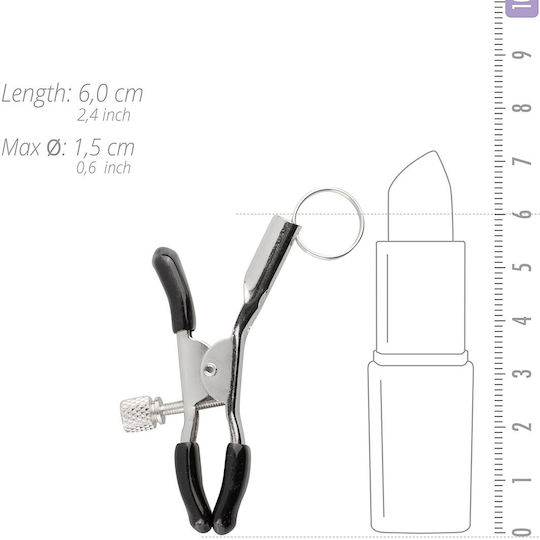 Easytoys Screw Clamps with Attachment Ring Σφιγκτήρες Θηλών σε Μαύρο Χρώμα