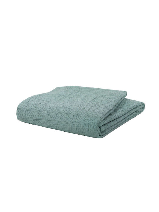 Nef-Nef Homeware Cool Pique Blanket Double 220x240cm Dusty Aqua