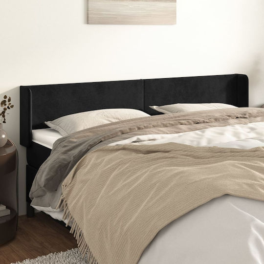 vidaXL Stoff Kopfstütze für Betten Schwarz 163x88cm