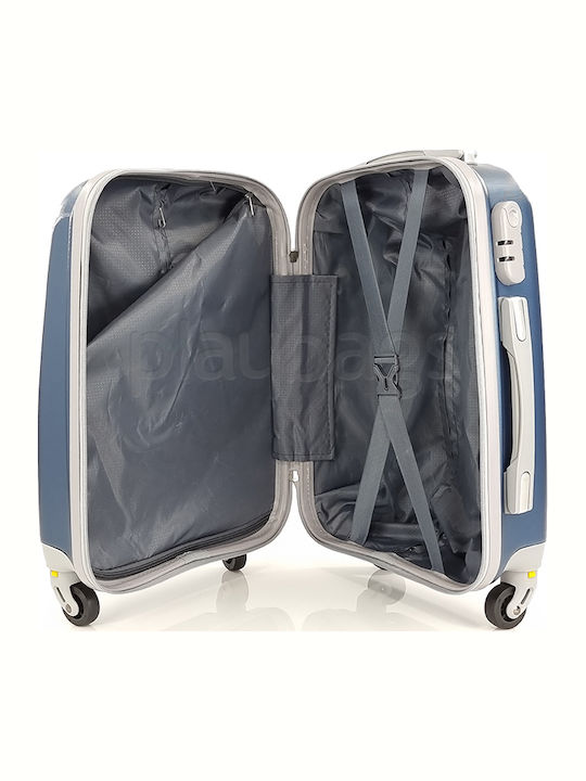 Playbags Cabin Hard Blue Suitcase With 4 Wheels Height 52cm