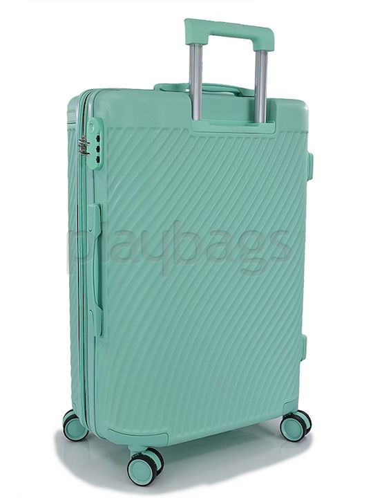 Forecast LSDQ-04 Medium Hard Turquoise Suitcase with 4 Wheels Height 65cm