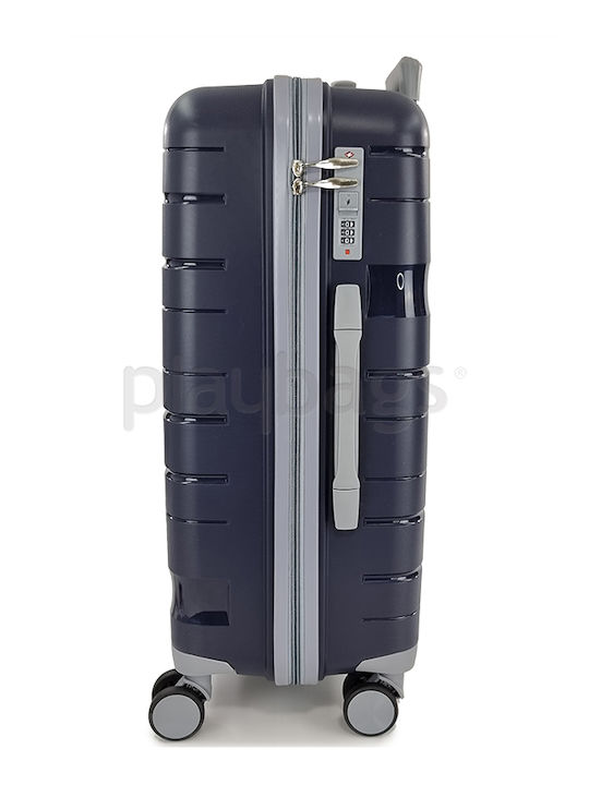 Playbags Βαλίτσες Ταξιδιού Σκληρές Navy Μπλε Μέγιστου Ύψους 65εκ. με 4 Ρόδες Σετ 2τμχ