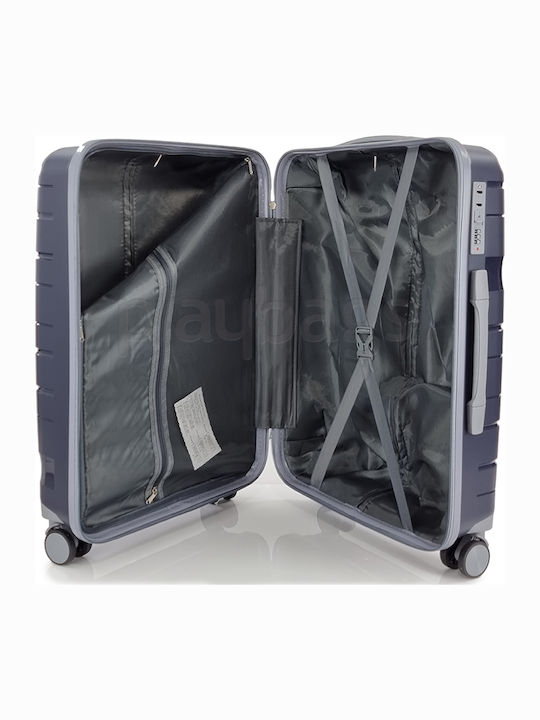 Playbags Βαλίτσες Ταξιδιού Σκληρές Navy Μπλε Μέγιστου Ύψους 65εκ. με 4 Ρόδες Σετ 2τμχ