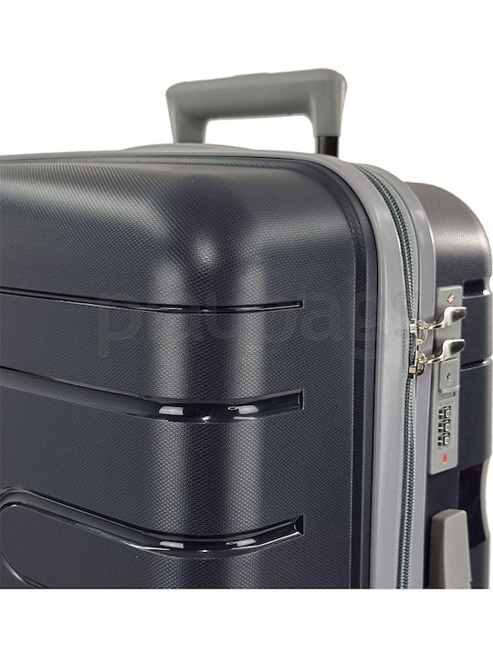 Playbags Βαλίτσες Ταξιδιού Σκληρές Navy Μπλε Μέγιστου Ύψους 65εκ. με 4 Ρόδες Σετ 2τμχ