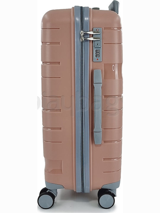 Playbags Βαλίτσες Ταξιδιού Σκληρές Ροζ Μέγιστου Ύψους 75εκ. με 4 Ρόδες Σετ 3τμχ
