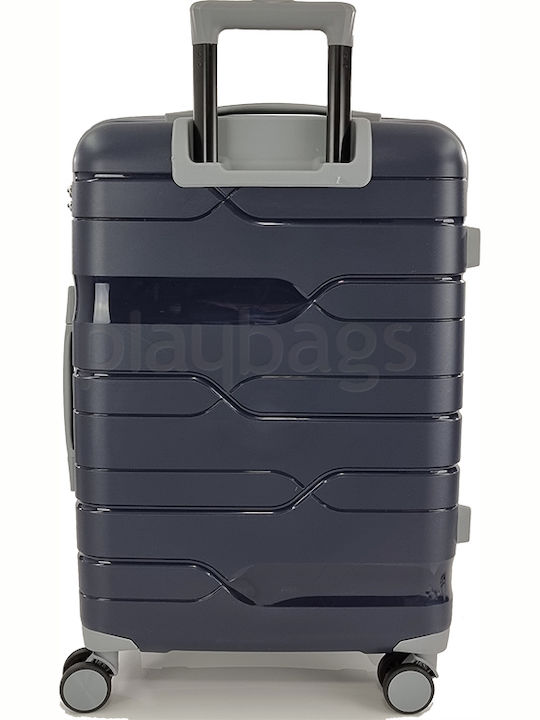 Playbags PP332 Reisekoffer Hartschalen Marineblau Maximalhöhe 75cm mit 4 Räder Set 3Stück PP332-SET3