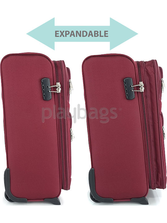 Playbags Куфари за пътуване Текстилни Бордо Максимална Височина 60см с 2 Колела Комплект 2 бр