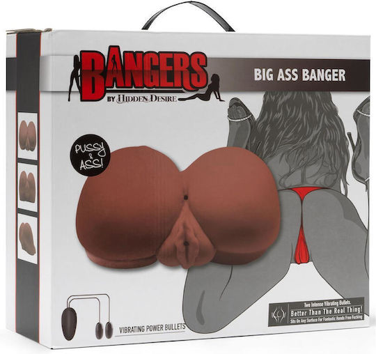 Hidden Desire Bangers Big Ass Banger Vibrating Masturbator Butt / Vagina Brown
