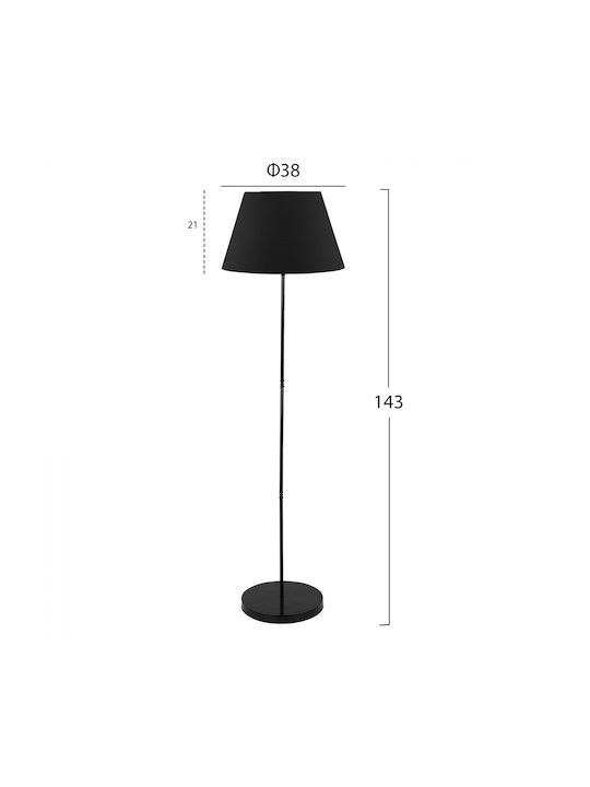 Freebox Floor Lamp H150xW38cm. with Socket for Bulb E27 Black