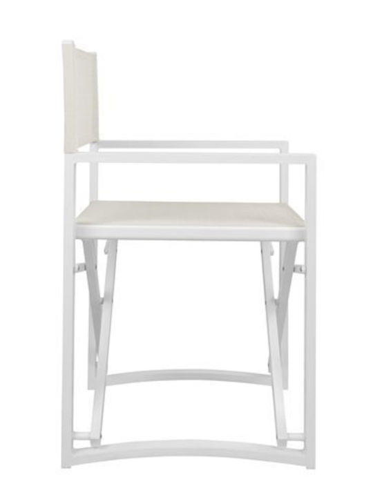 Director's Chair Aluminum White 57x48.5x85.5cm