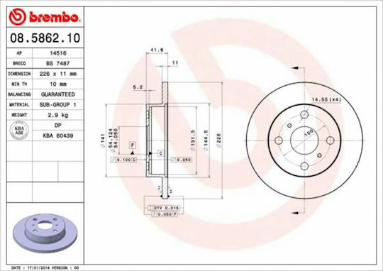 Brembo Discuri de frână Față pentru Toyota Starlet