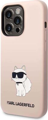 Karl Lagerfeld Choupette Umschlag Rückseite Silikon Rosa (iPhone 14 Pro Max) KLHCP14XSNCHBCP