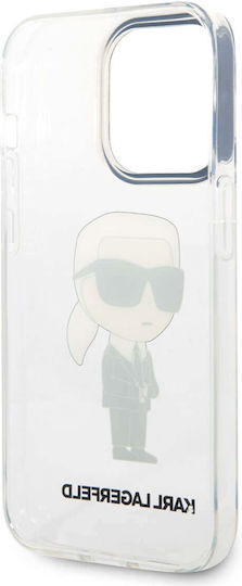 Karl Lagerfeld Ikonik Задна корица Силикон Прозрачен (iPhone 14 Pro)