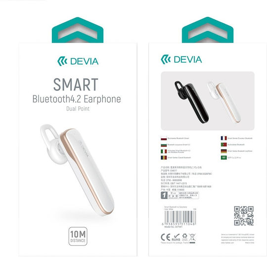 Devia Smart 4.2 Earbud Bluetooth Handsfree Earphone White