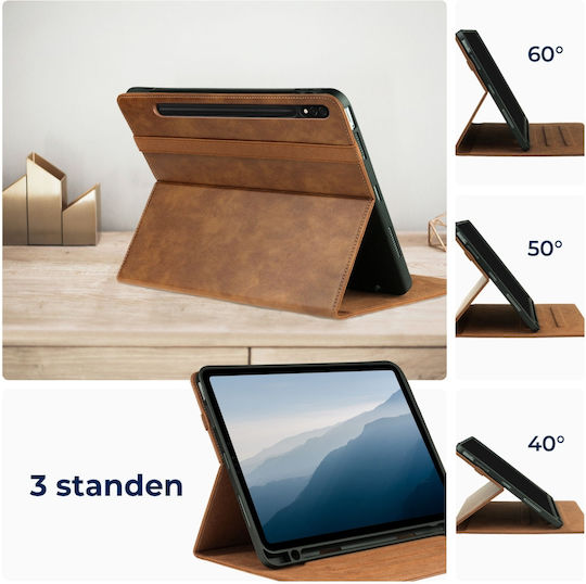 Rosso Element Flip Cover Καφέ (Galaxy Tab S8 / S7)