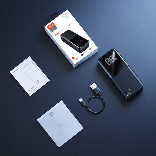 Joyroom JR-T015 Power Bank 30000mAh 15W με 2 Θύρες USB-A και Θύρα USB-C Μαύρο