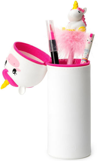 Legami Milano Unicorn Pencil Case Silicone 1pcs Barrel with 1 Compartment Pink