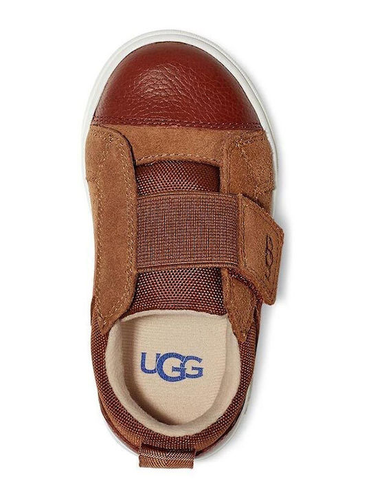 Rennon Low Kids Sneakers with Scratch Brown