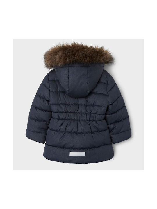 Name It Kids Parka Long Hooded Navy Blue