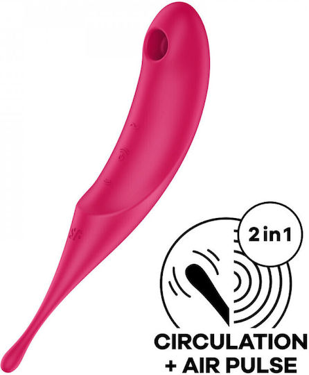 Satisfyer Twirling Pro+ Αναρροφητής Αιδοίου με Δόνηση Hybrid Air Pulse Vibrator Red