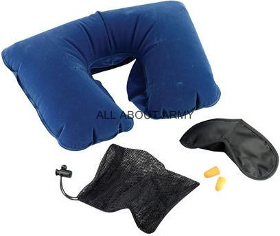 Travel Set Earplugs, Mask and Pillow 19x14x4cm Blue