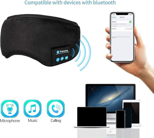Travel Music Eye Cover Μάσκα Ύπνου Πολυεστερική με Bluetooth Ακουστικά Μαύρη