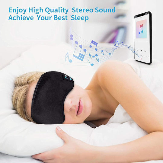Travel Music Eye Cover Μάσκα Ύπνου Πολυεστερική με Bluetooth Ακουστικά Γκρι
