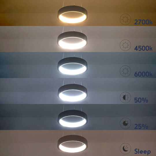 GloboStar Nemesis Κρεμαστό Φωτιστικό Χρυσό LED με Ρυθμιζόμενο Λευκό Φως 31x31εκ.