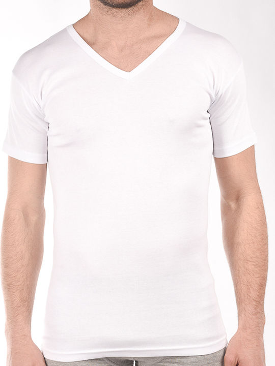 Men's Undershirt Short-sleeved in White Color