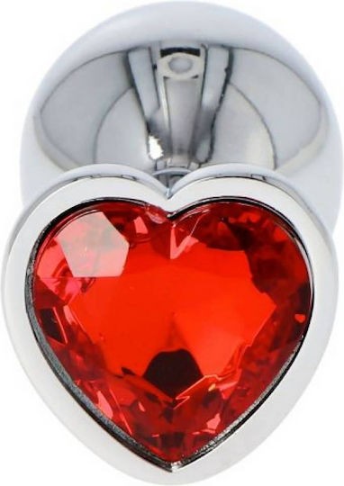Toyz4lovers Heart Jewel Plug Medium Πρωκτική Σφήνα Medium Red 8cm