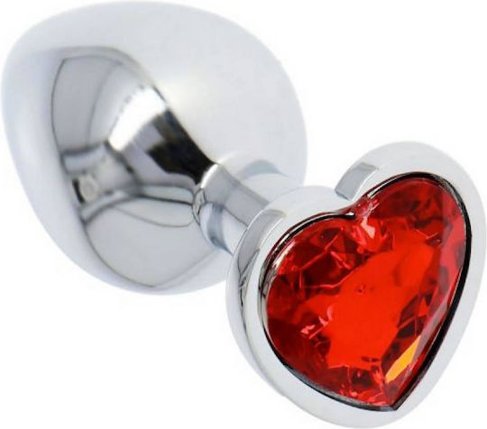 Toyz4lovers Heart Jewel Plug Medium Πρωκτική Σφήνα Medium Red 8cm