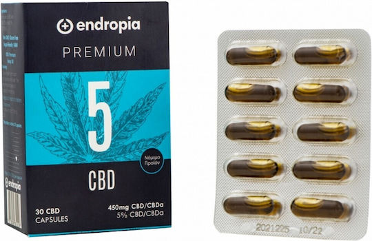 Endropia Premium 5 CBD 450mg CBD/CBDa 30 κάψουλες