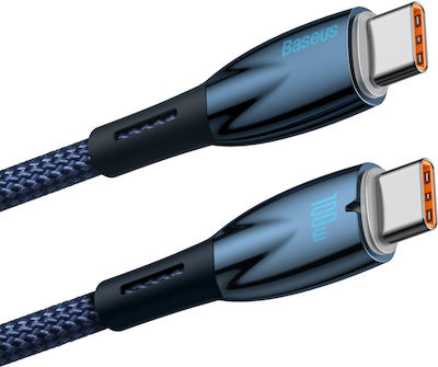 Baseus Glimmer Braided USB 2.0 Cable USB-C male - USB-C male 100W Blue 2m