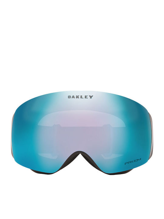 Oakley Factory Pilot Mască de Schi și Snowboard pentru Adulți Neagră cu Lentilă Oglindă Albastră
