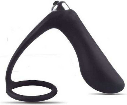 Toyz4lovers Dark Side P Ring Vibrating Anal Plug With Ring Δονούμενο Δαχτυλίδι Πέους με Πρωκτική Σφήνα Black