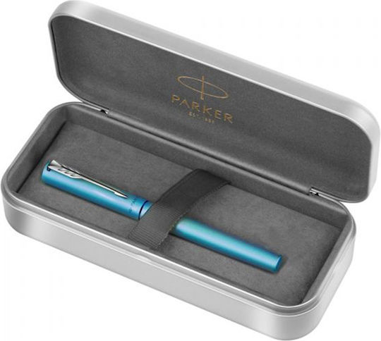 Parker Vector XL Анталактически Връх на Писалка Medium Син от Алуминий с Червен Мастило и с 1 Анталактически Върхове