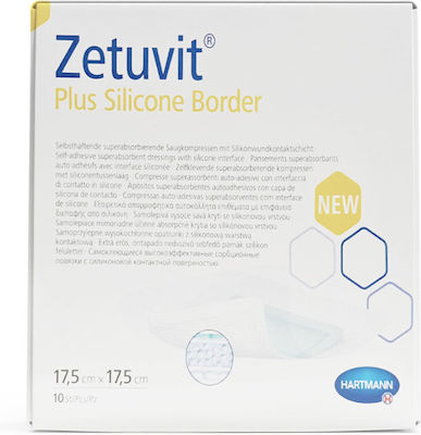 Hartmann Sterilisiert Selbstklebende Bandagen Zetuvit Plus Silicone Border 17.5x17.5cm 1Stück