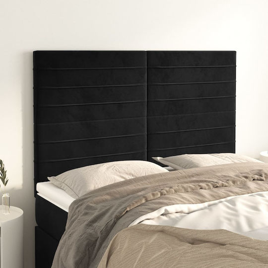 vidaXL Κεφαλάρι Κρεβατιού Υφασμάτινο Μαύρο 144x78cm
