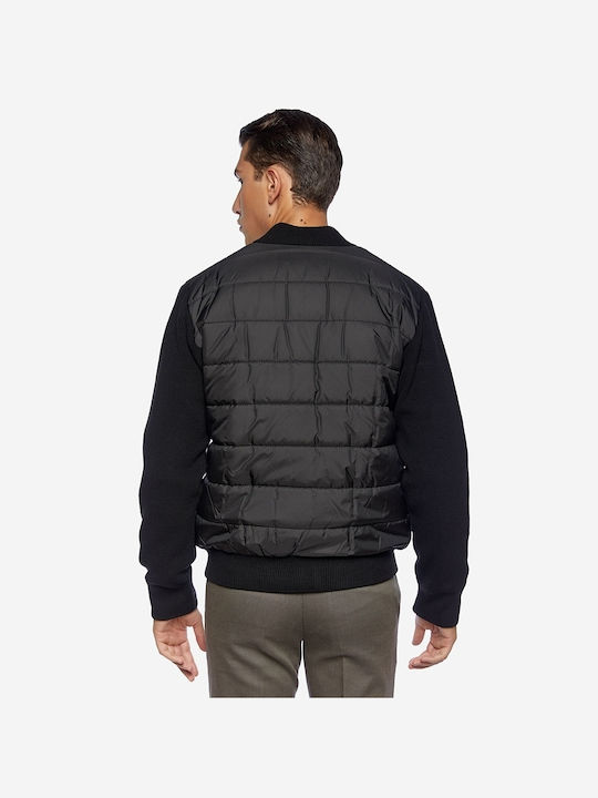 Sogo Herren Winter Jacke Bomber Schwarz