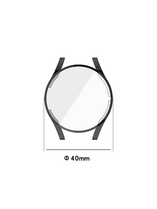 Carcasă de Silicon cu Sticlă în culoarea Transparent pentru Galaxy Watch 4 40mm - Ceas Galaxy Watch 4 de 40mm