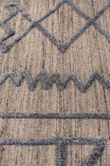 Naf Naf Galleria ZR-330 Handgefertigt Teppich Rechteckig Synthetisch,Polyester/Cotton/Leather Charcoal
