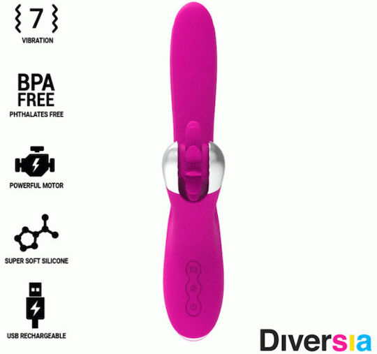 Diversia Bunny Vibrating Δονητής Rabbit 24cm Ροζ
