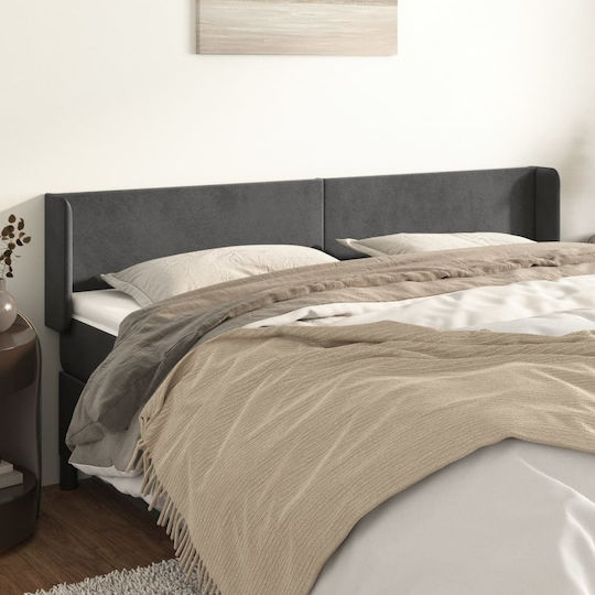 vidaXL Stoff Kopfstütze für Betten Dunkelgrau 163x88cm
