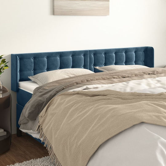 vidaXL Stoff Kopfstütze für Betten Dunkelblau 163x88cm