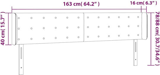 vidaXL Stoff Kopfstütze für Betten Dunkelblau 163x88cm