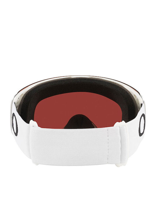 Oakley Flight Deck Mască de Schi & Snowboard pentru Adulți, Albă, cu Lentilă Fumurie Roz