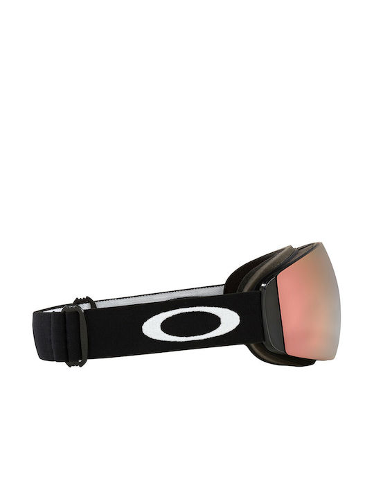 Oakley Flight Deck Ски & Сноуборд Маска Детска Черен с Леща Димен в Цвят Розов