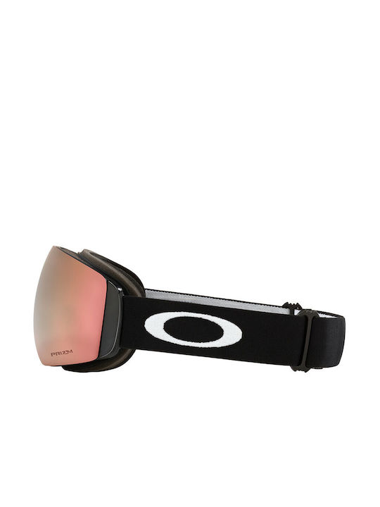 Oakley Flight Deck Ски & Сноуборд Маска Детска Черен с Леща Димен в Цвят Розов