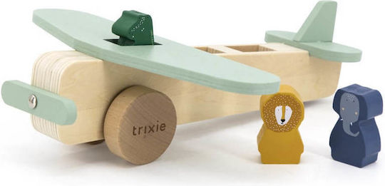 Trixie Push Along Airplane with Animals made of Wood for 18++ Months