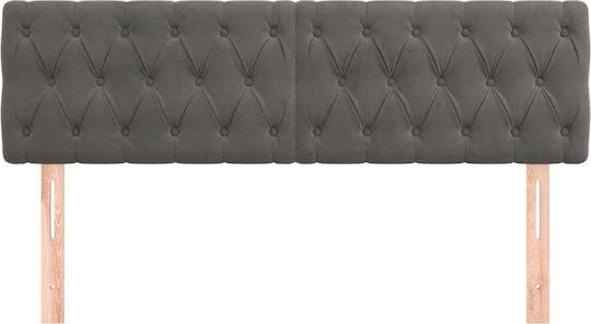 vidaXL Табла За Легло Текстил Тъмносив 160x78см